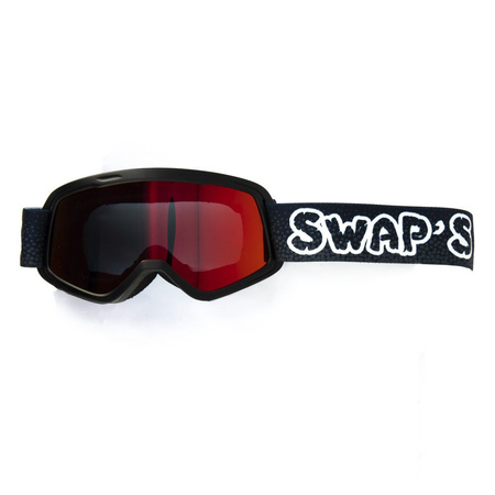 Gogle motocyklowe Cross dziecięce SWAPS BUBBLE KID czarne