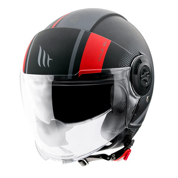 Kask otwarty MT Helmets VIALE SV PHANTOM C5 czarno/czerwony matowy