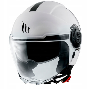 Kask otwarty MT Helmets VIALE SV A0 z blendą biały połysk