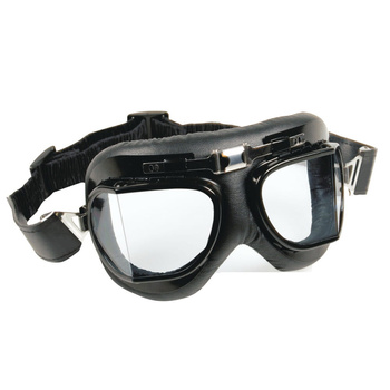 Gogle motocyklowe w stylu retro/classic czarne