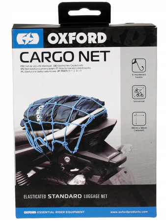 Siatka na bagaż OXFORD CARGO NET z 6 hakami niebieska