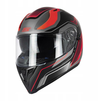 Kask integralny S-Line S441 z blendą czarny/czerwony matowy