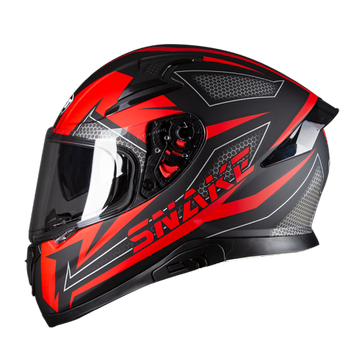 Kask integralny PILOT SNAKE z blendą czarny/czerwony matowy