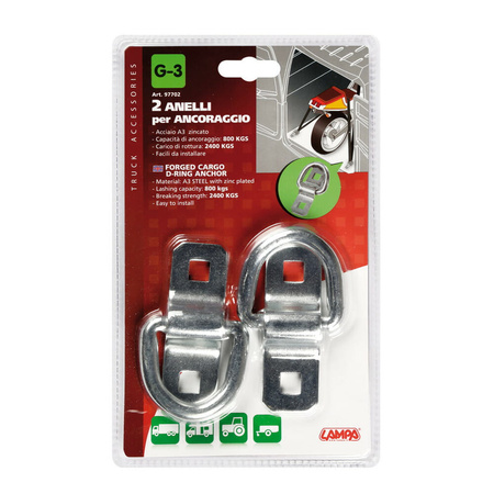 Kotwy mocujące LAMPA G3 Cargo D-Ring ocynk 2 szt.