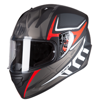 Kask integralny MT Helmets STINGER ACERO szary/czerwony matowy